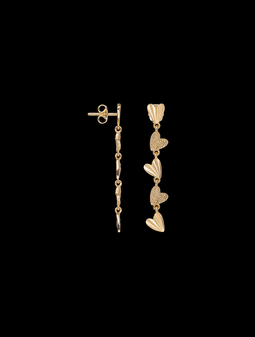 boucles d'oreilles coeur idylle saunier bijoux en plaqué or