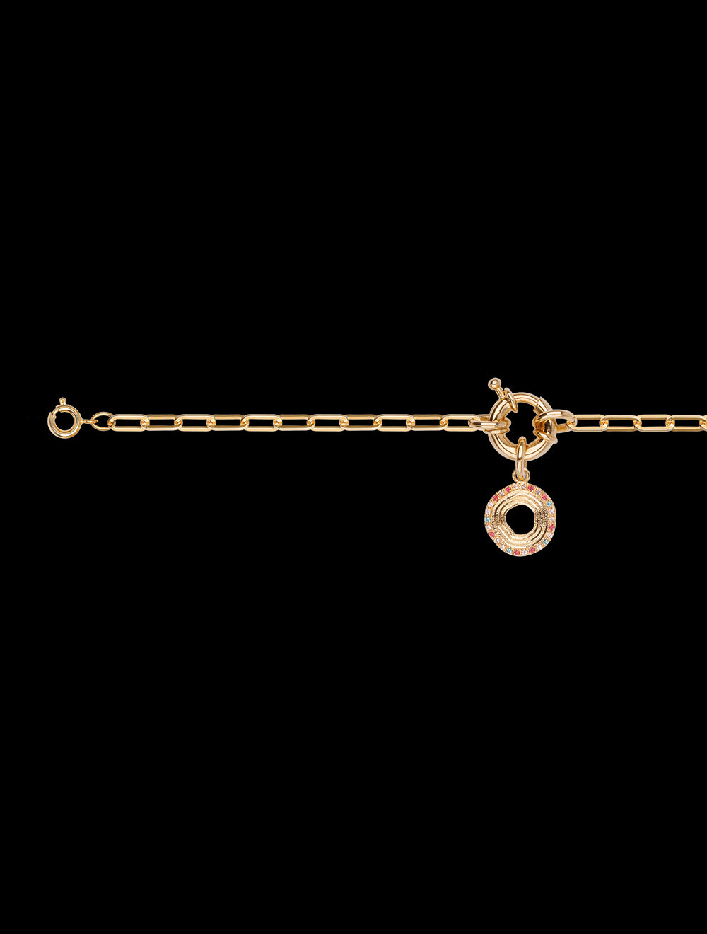 bracelet pastel en plaqué or et oxyde de zironium