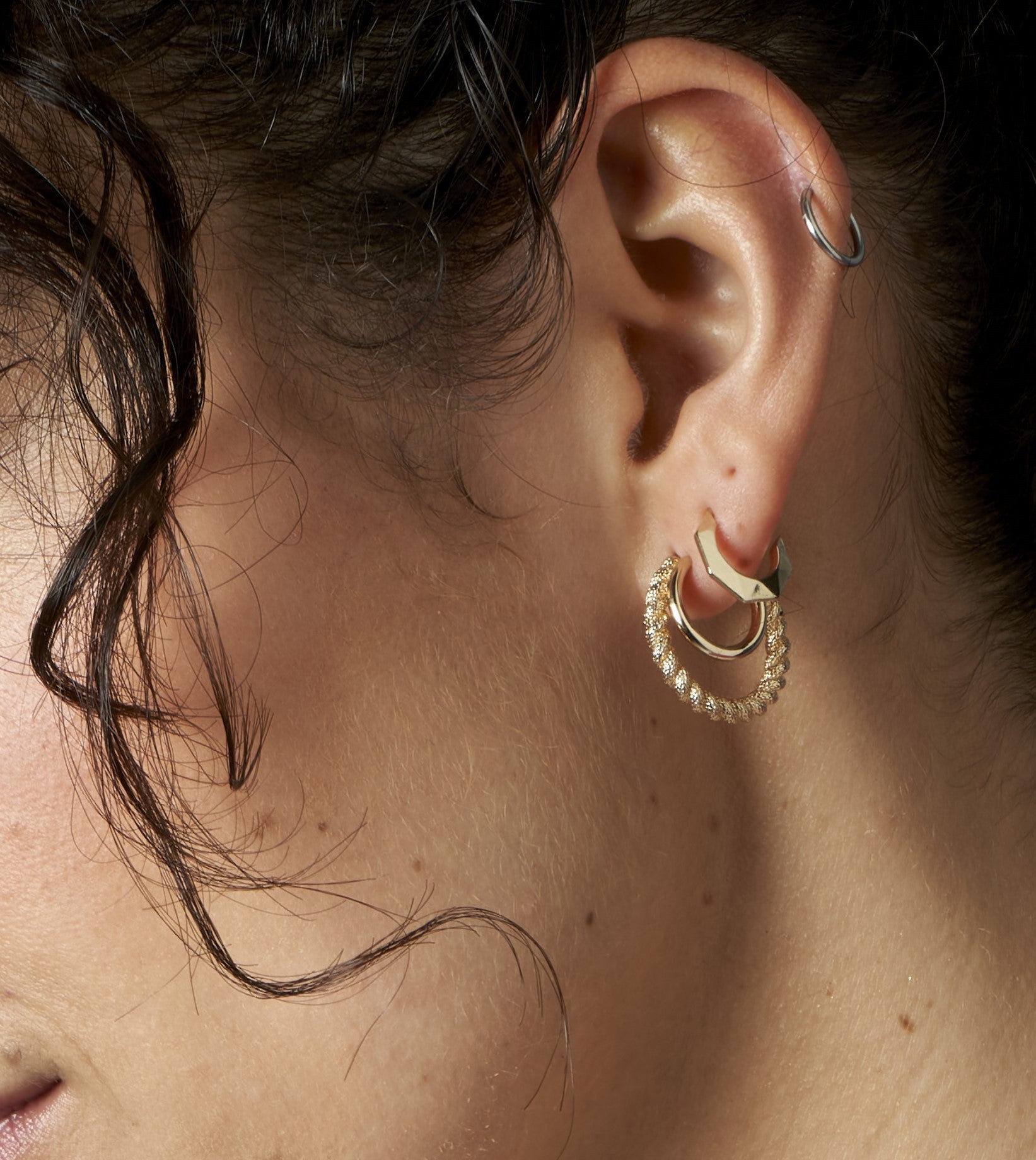 Boucle d'oreilles créoles mini en plaqué or