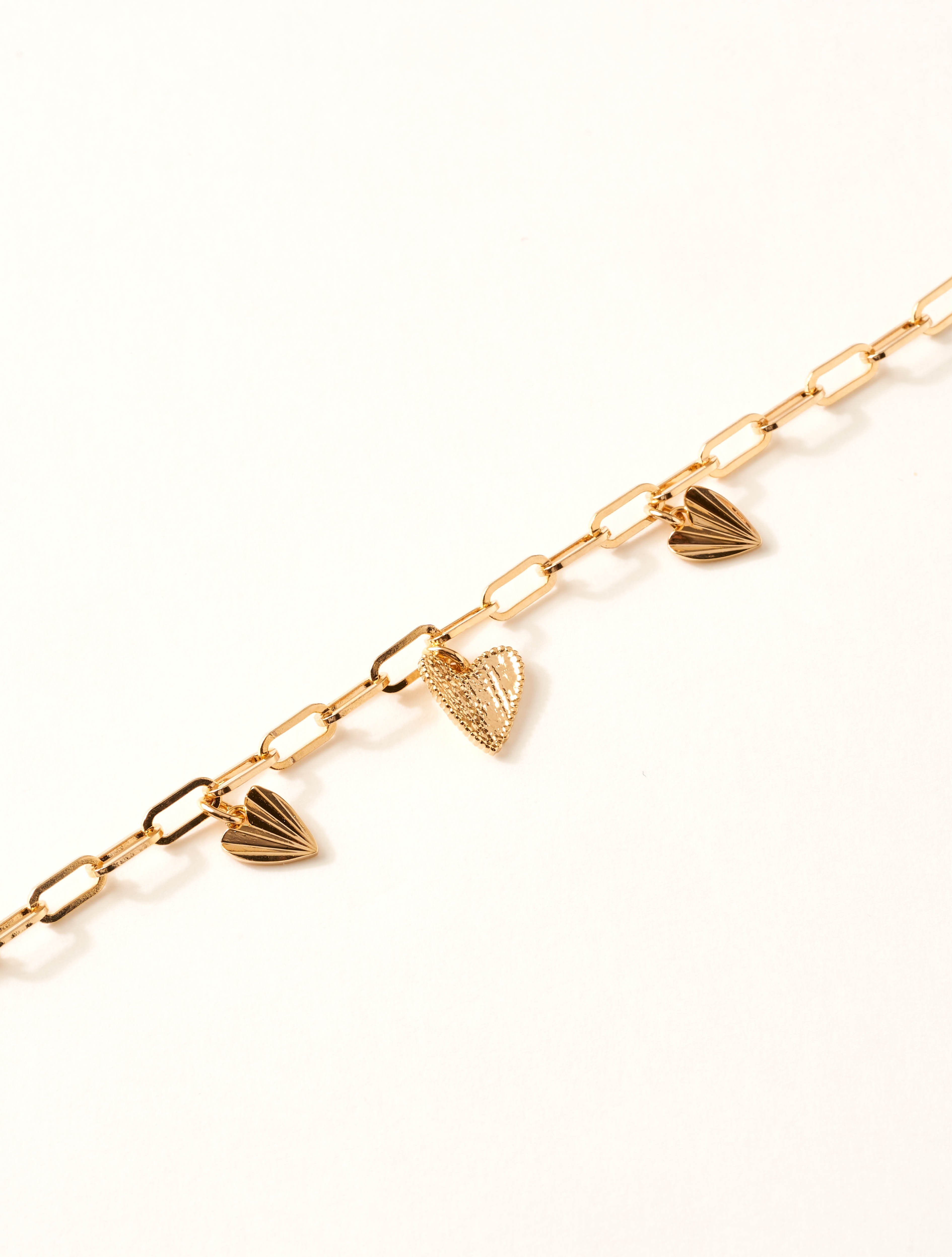 bracelet coeur idylle saunier bijoux en plaqué or