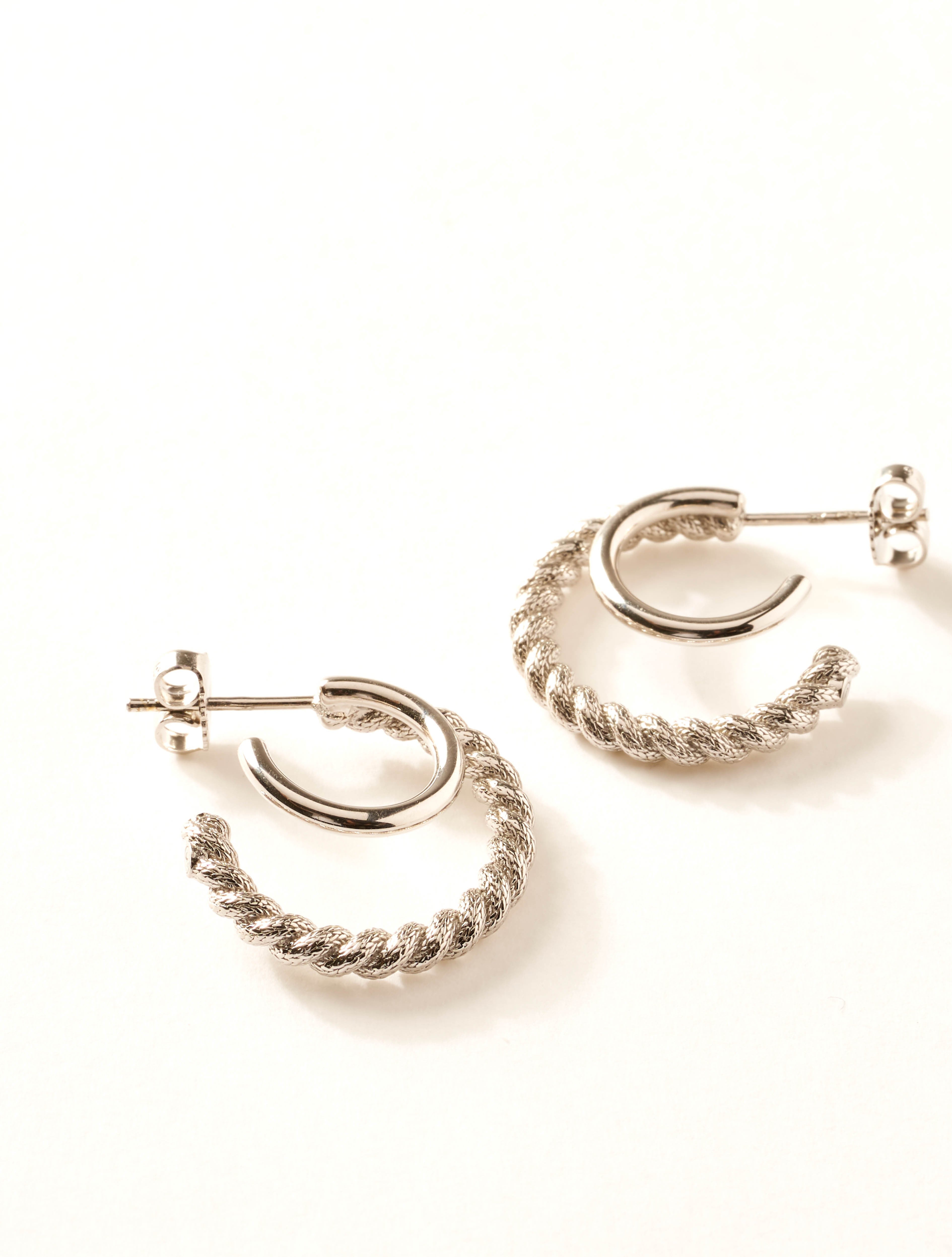 Boucle d'oreilles créoles mini en argent