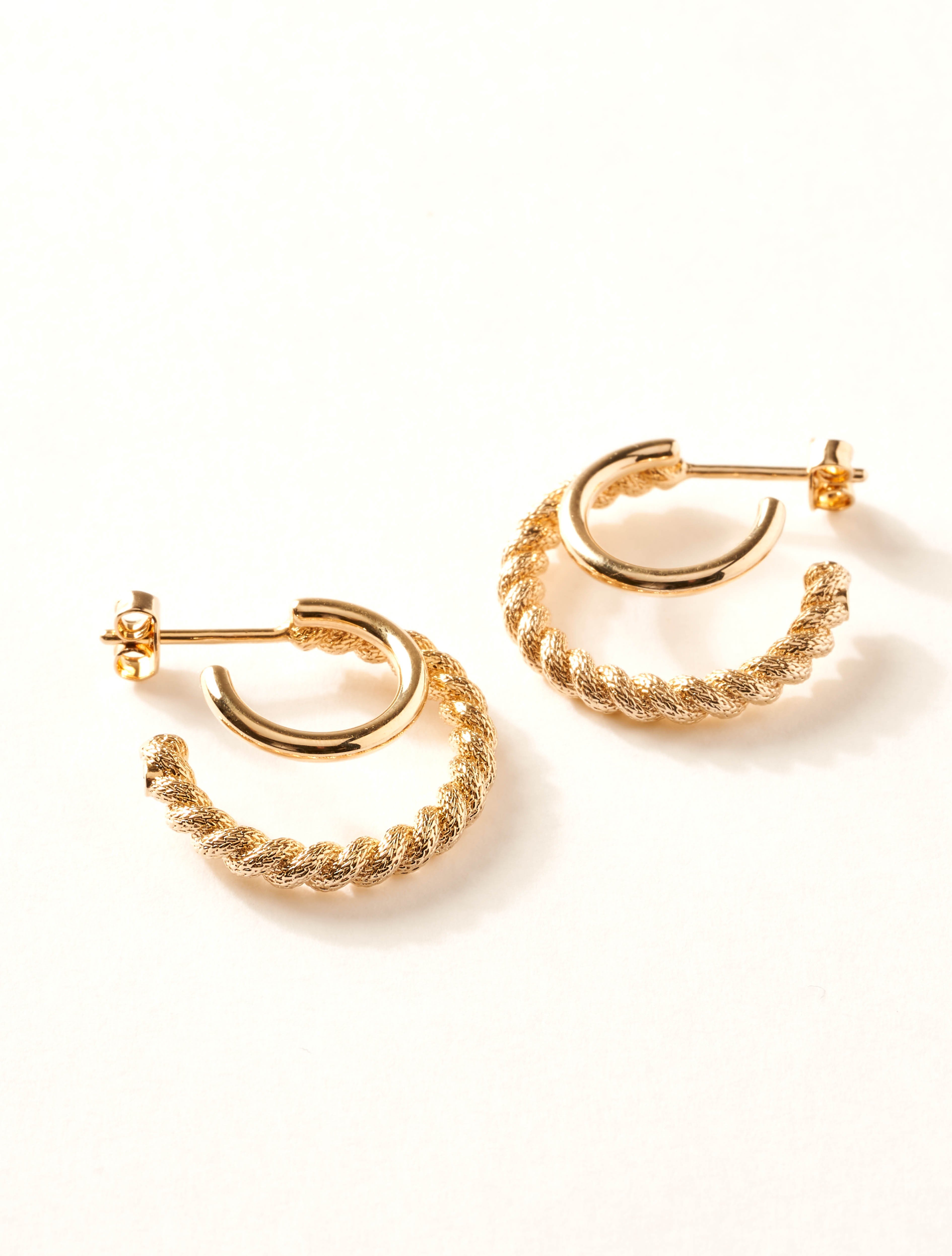 Boucles d'oreilles créoles mini en plaqué or