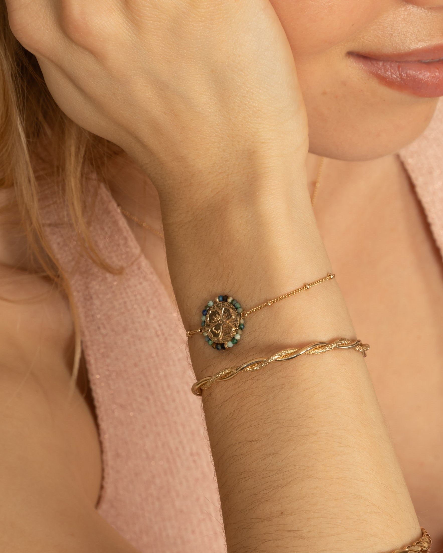 Bracelet Pensée en plaqué or – bijou délicat Saunier Bijoux