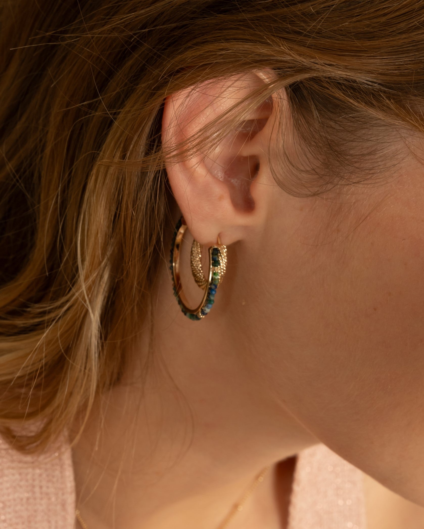 Boucles d’oreilles Pensée en plaqué or – Saunier Bijoux