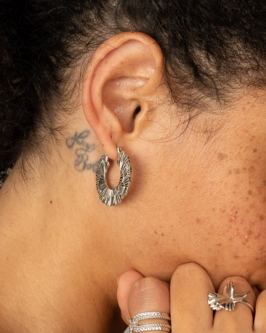 Boucles créoles ombrelle en argent – Saunier Bijoux