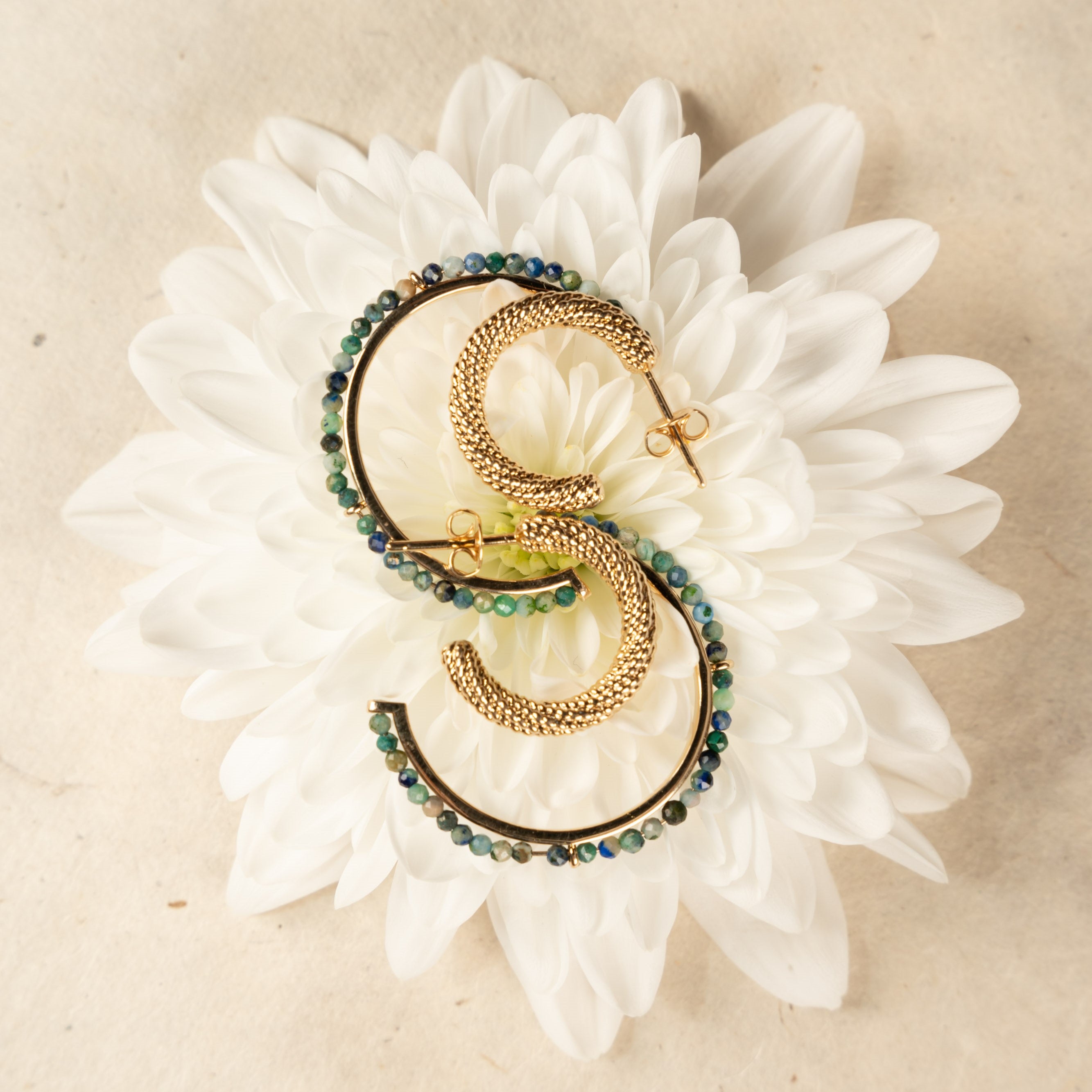 Boucles d’oreilles Pensée en plaqué or – Saunier Bijoux