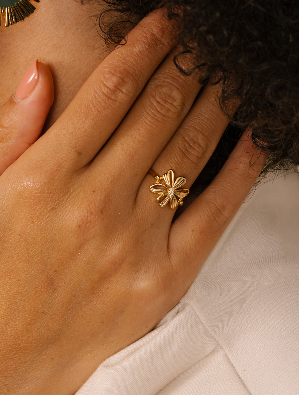 Bague Pivoine | plaqué or