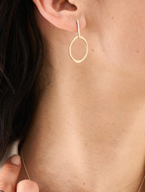 Boucles D'oreilles Pendantes Esquisse, Argent