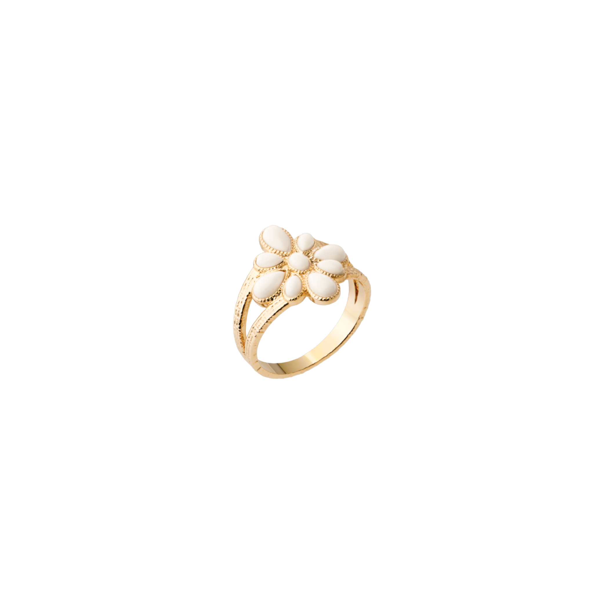 Bague Jasmin, Résine et Plaqué or