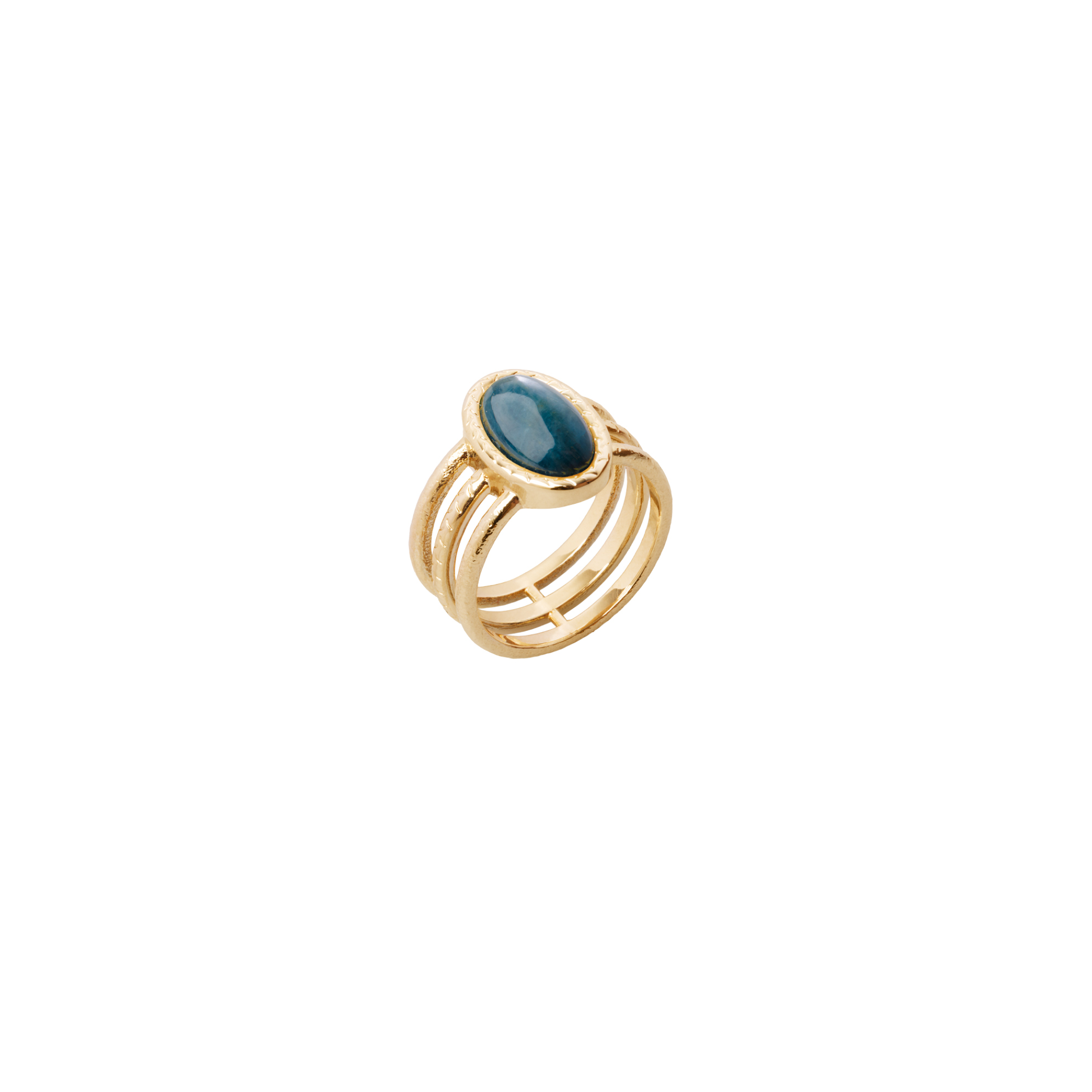 Bague Aussière Apatite, Plaqué Or