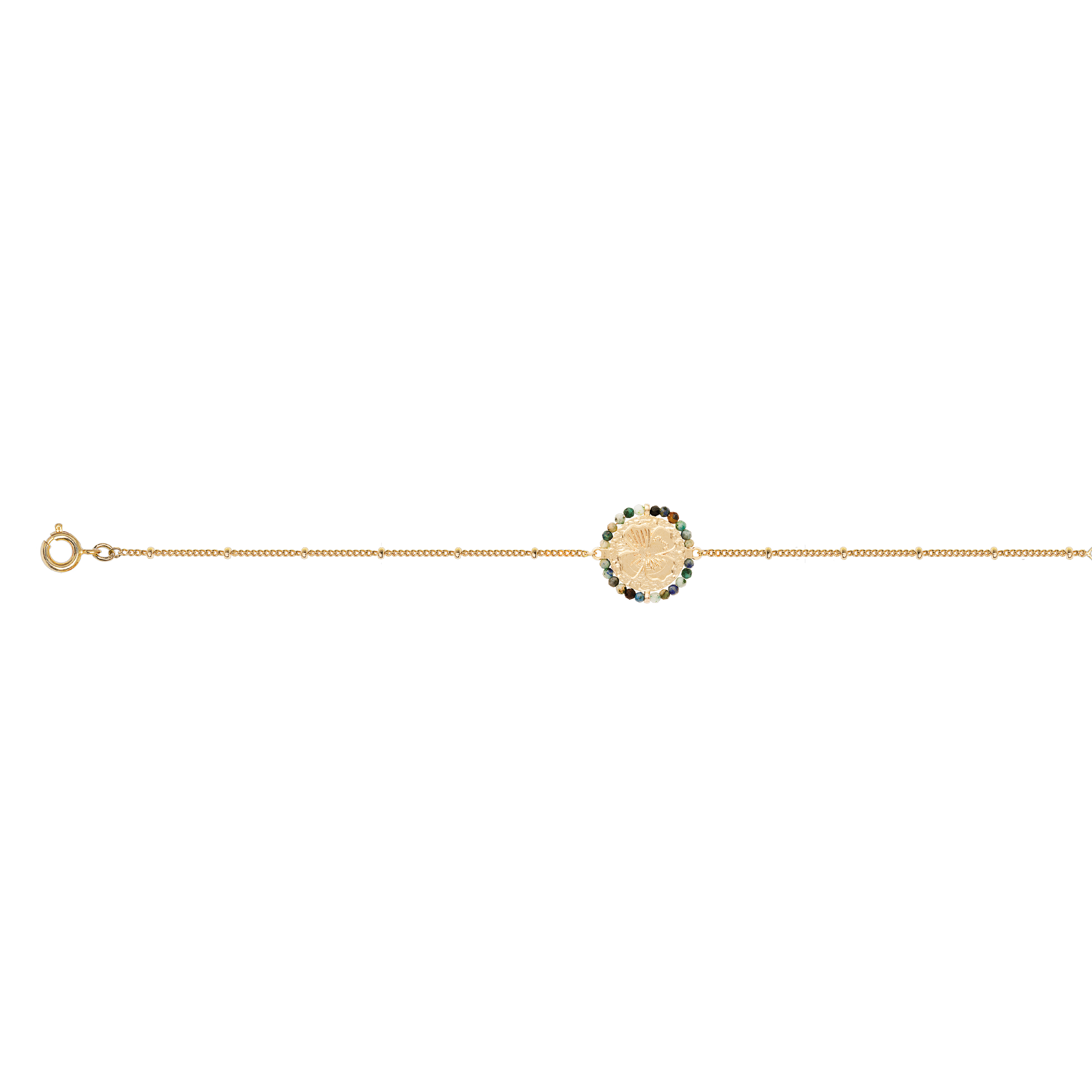 Bracelet Pensée, Perles de turquoise africaine