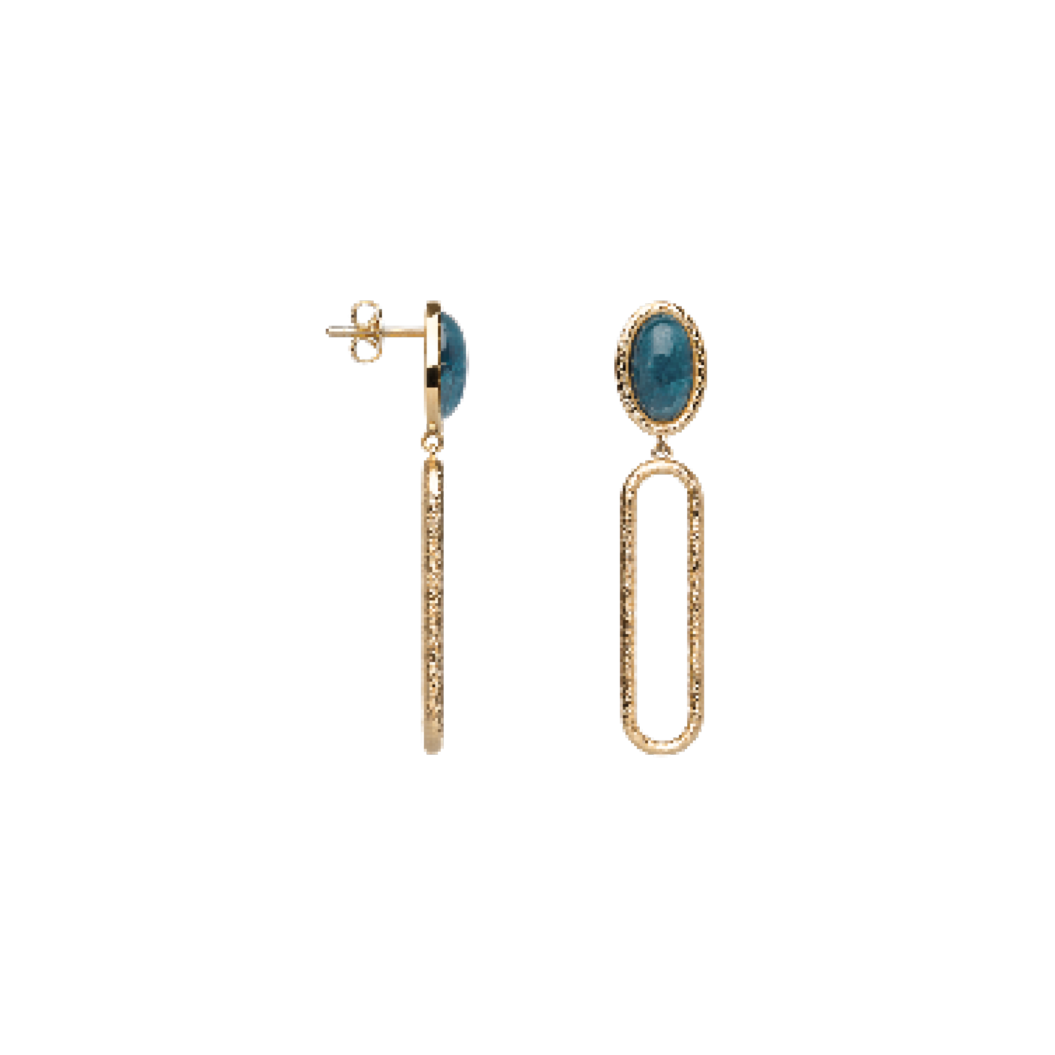 Boucles D'Oreilles Aussière Apatite, Plaqué Or