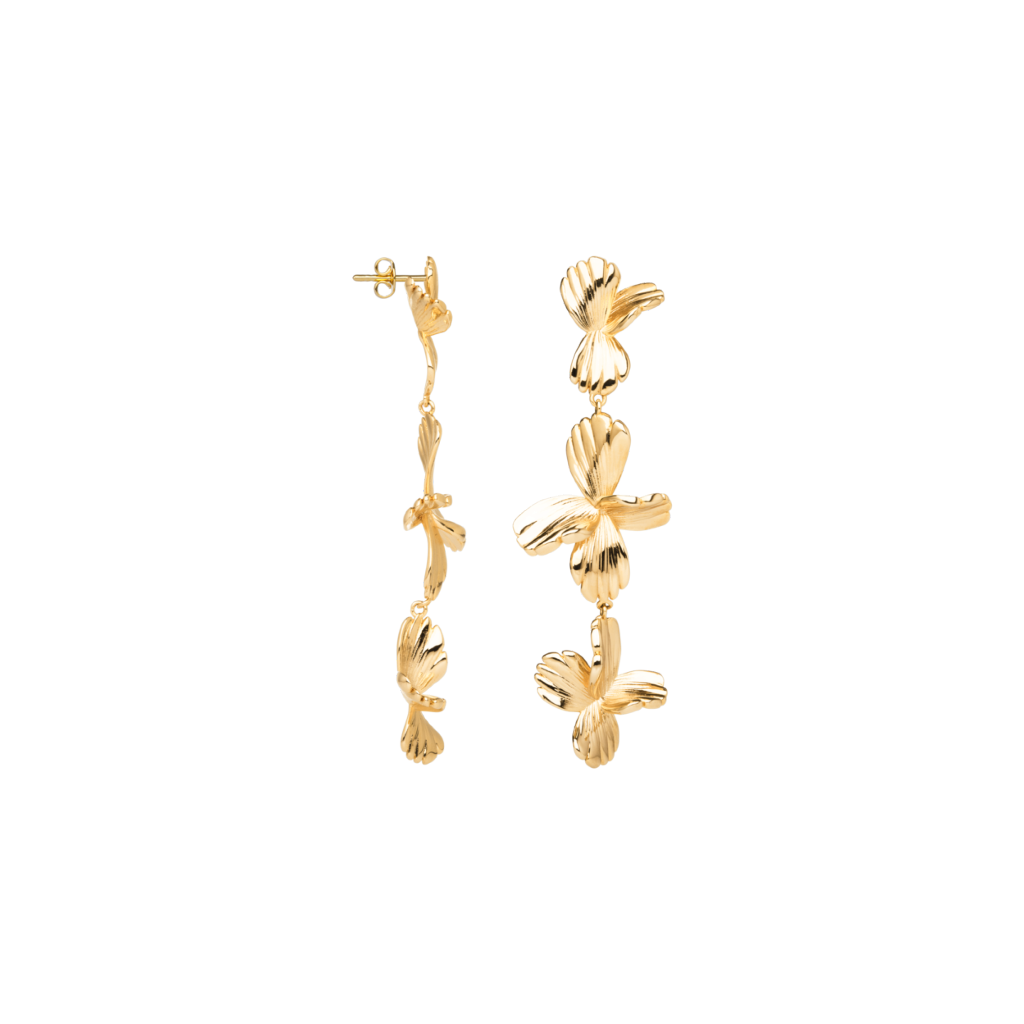 Boucles d'oreilles Coquelicot, plaqué or