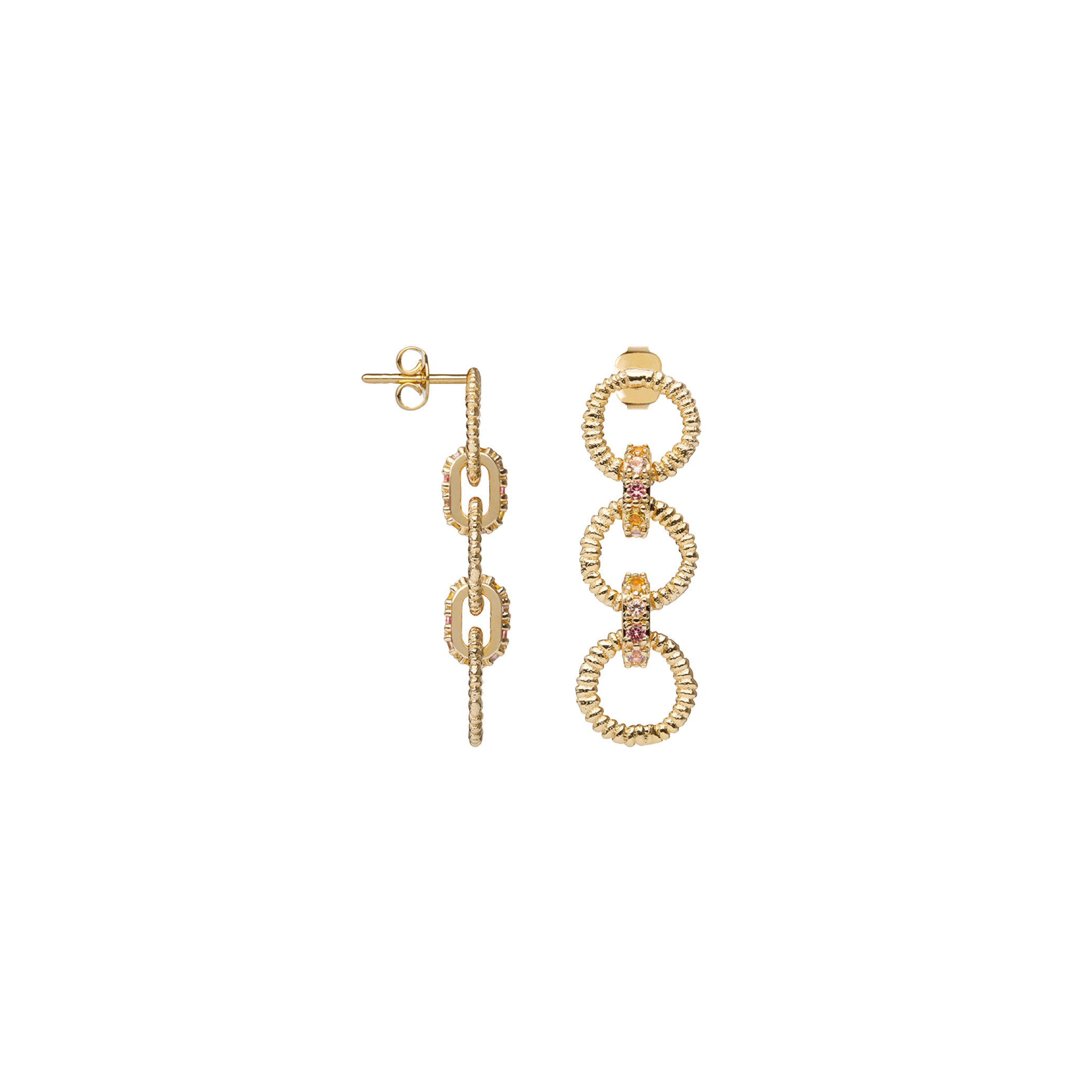 Boucles D'Oreilles Feston, Plaqué Or