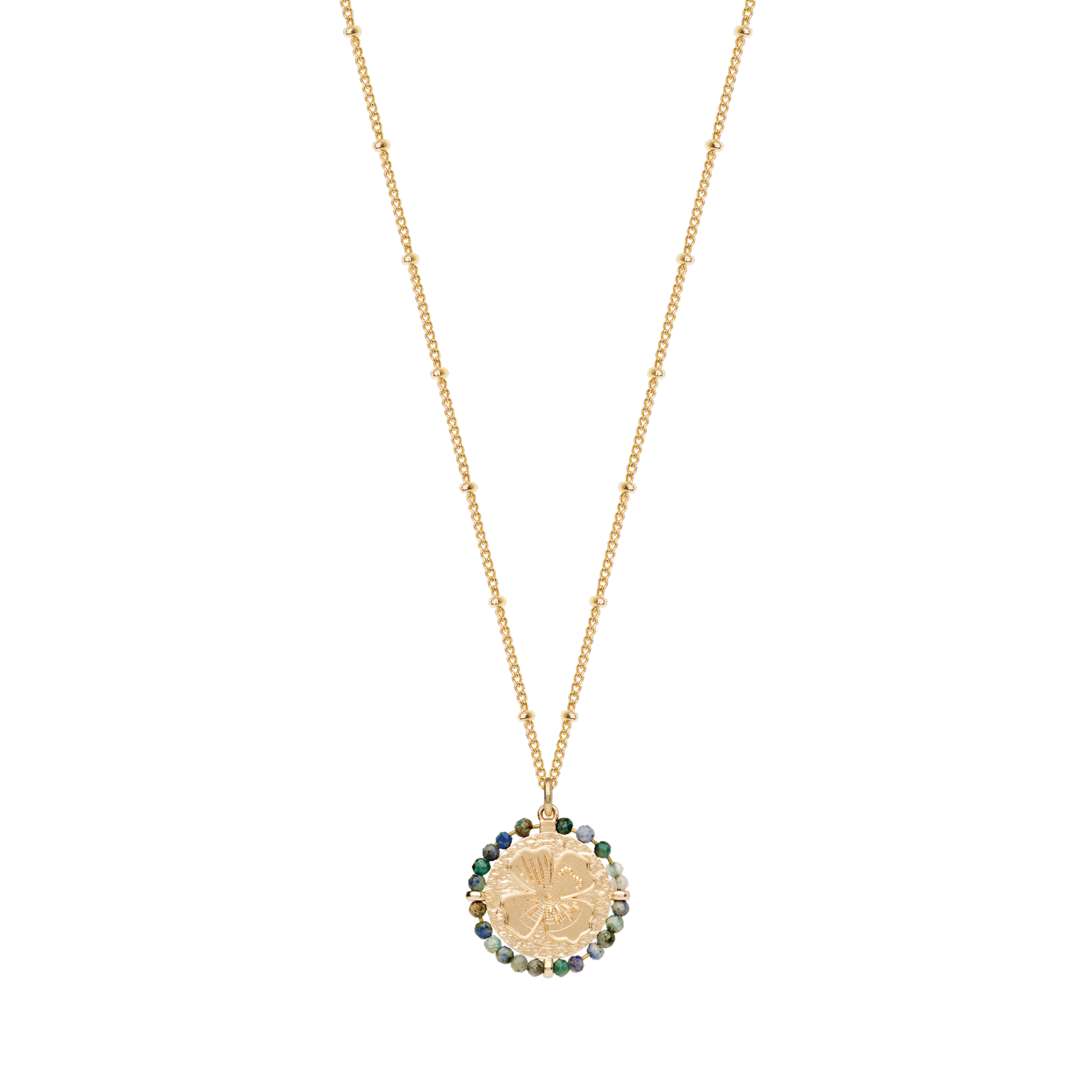 Collier Pensée, Perles de turquoise africaine